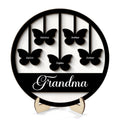Grandma Mom Butterflies Personalized 2-layer Wooden Plaque