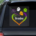Grandma Mom Boo Flying Heart Personalized Decal, Halloween Decor