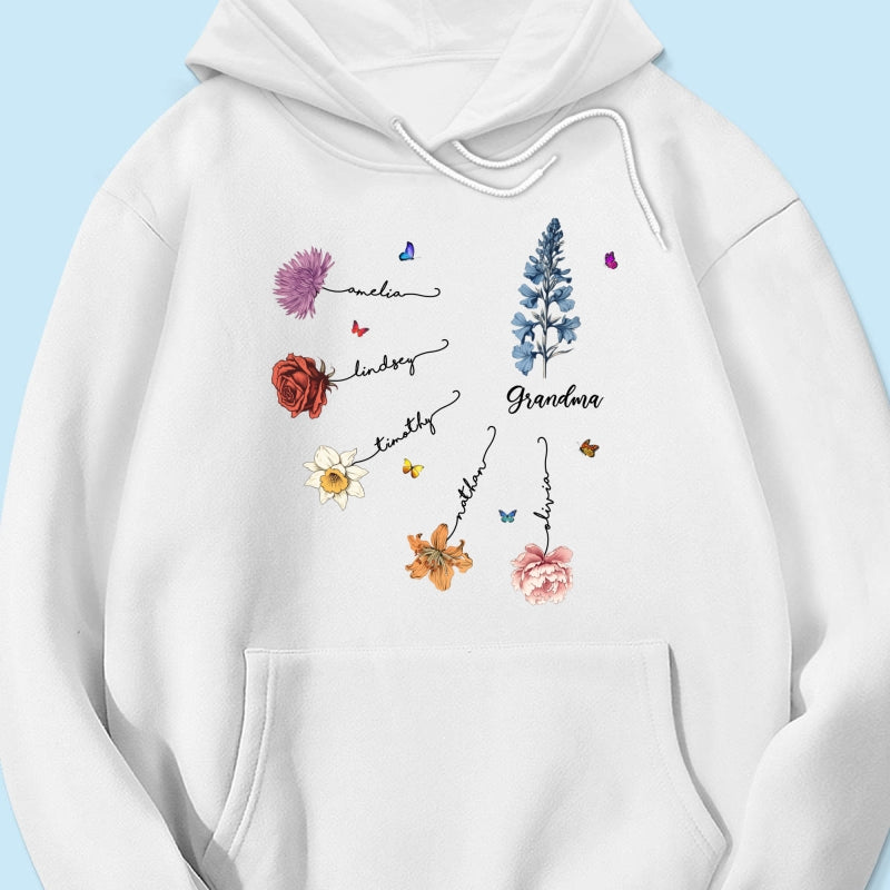 Grandma Mom Birth Flowers Personalized Shirt, Gift for Moms, for Grandmas