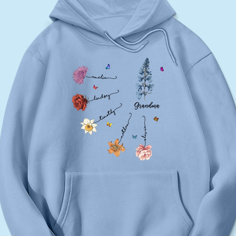 Grandma Mom Birth Flowers Personalized Shirt, Gift for Moms, for Grandmas