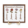 Grandma Mom Birth Month Flowers Love Grows Here Personalized 2-layer Wooden Plaque