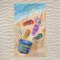 Grandma Mom Beach Buddies Summer Flip Flops Personalized Beach Towel